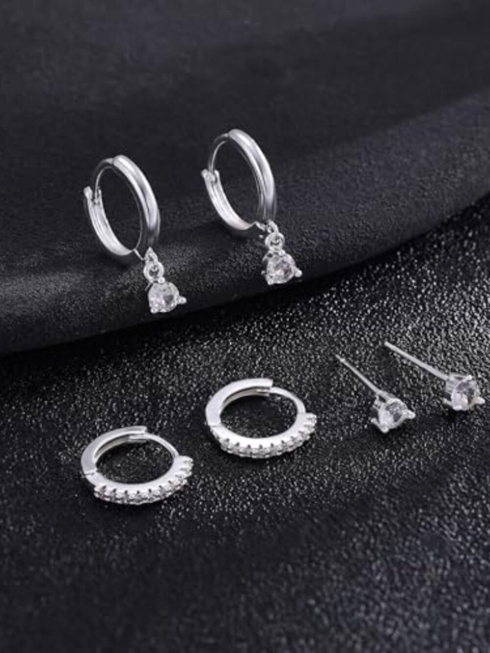 BRAND NEW 3 Pairs Gold Hoop Earrings Set